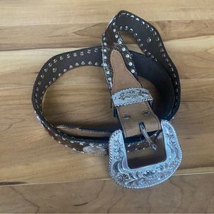 Nocona Belt Co, Genuine Leather, Studded — Size L